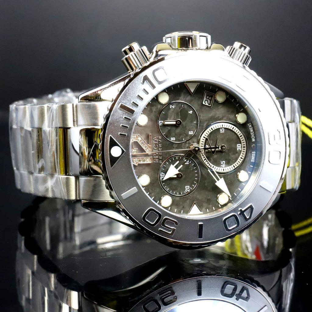 Invicta Masterpiece Reserve Grand Diver Black Marble Diamond Swiss ETA Watch