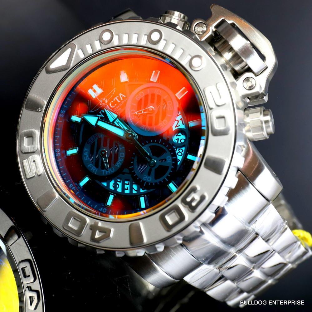 Invicta Sea Hunter Gen II Radar Yellow Tinted Crystal 58mm Steel Swiss Watch New