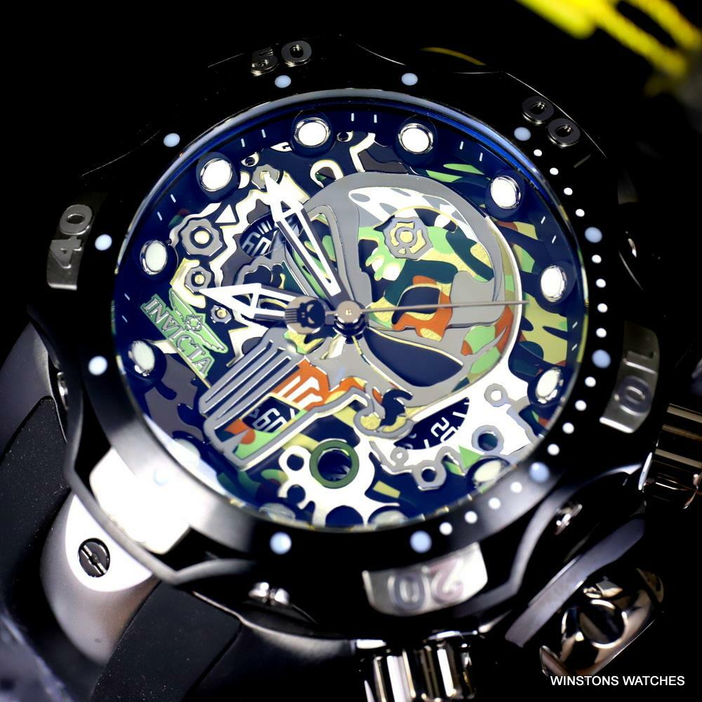 Invicta Marvel Punisher Venom Gen III Camouflage Skull Black Watch 52mm New