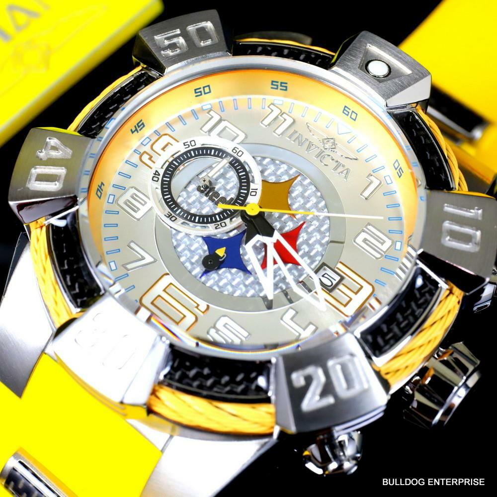 Invicta NFL Pittsburgh Steelers Bolt Next Gen Chronograph Red Watch 52mm New