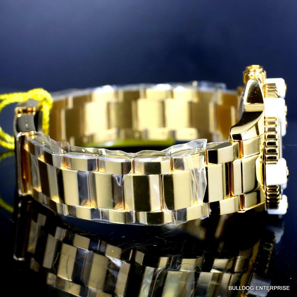 Womens Invicta Octane Skull Sparkling Crystals Gold Plated Steel 38mm Watch New