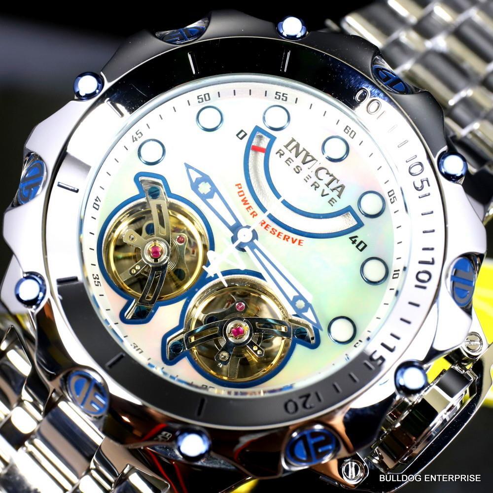 Invicta Reserve Venom Fusion Double Open Heart Automatic Steel MOP Watch New