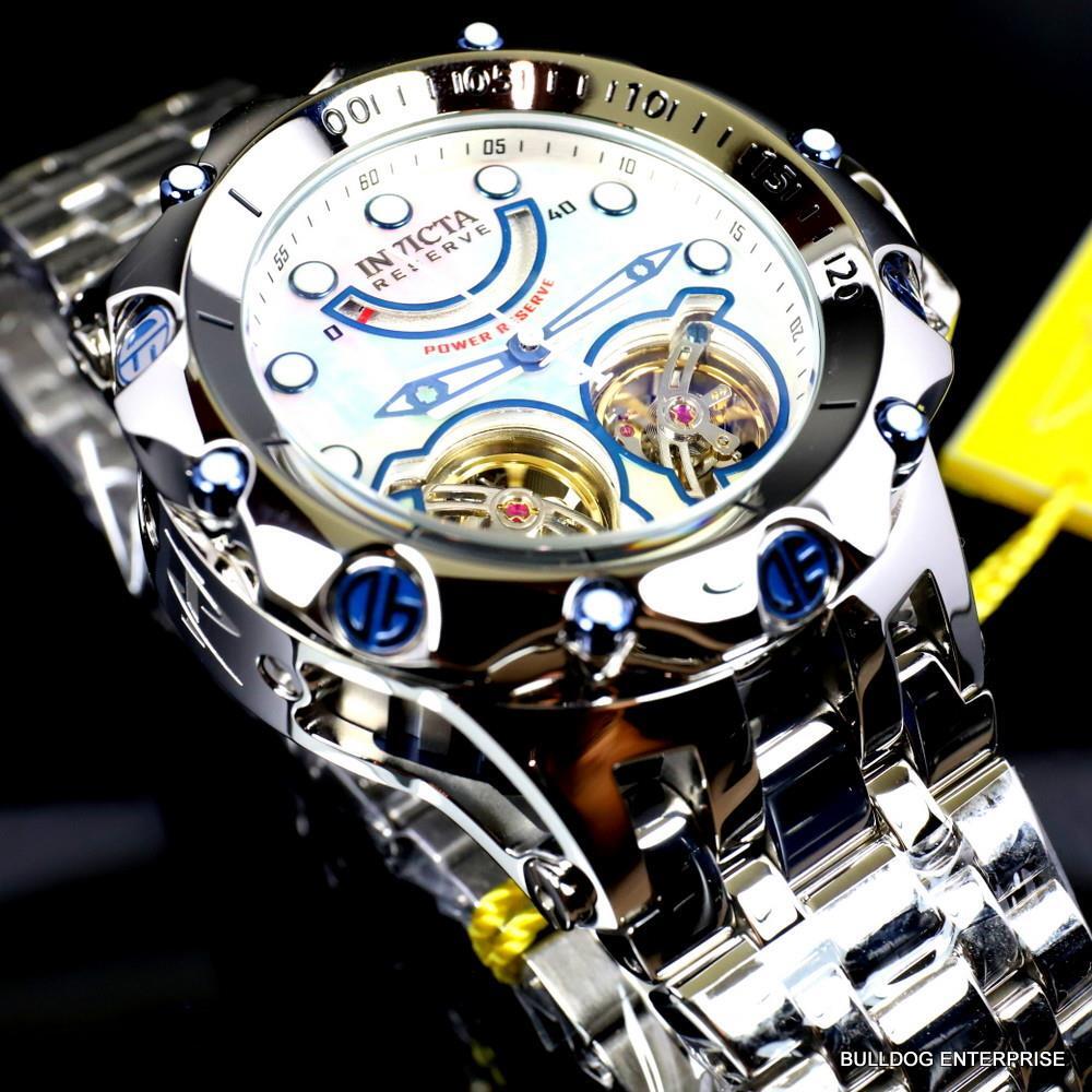 Invicta Reserve Venom Fusion Double Open Heart Automatic Steel MOP Watch New