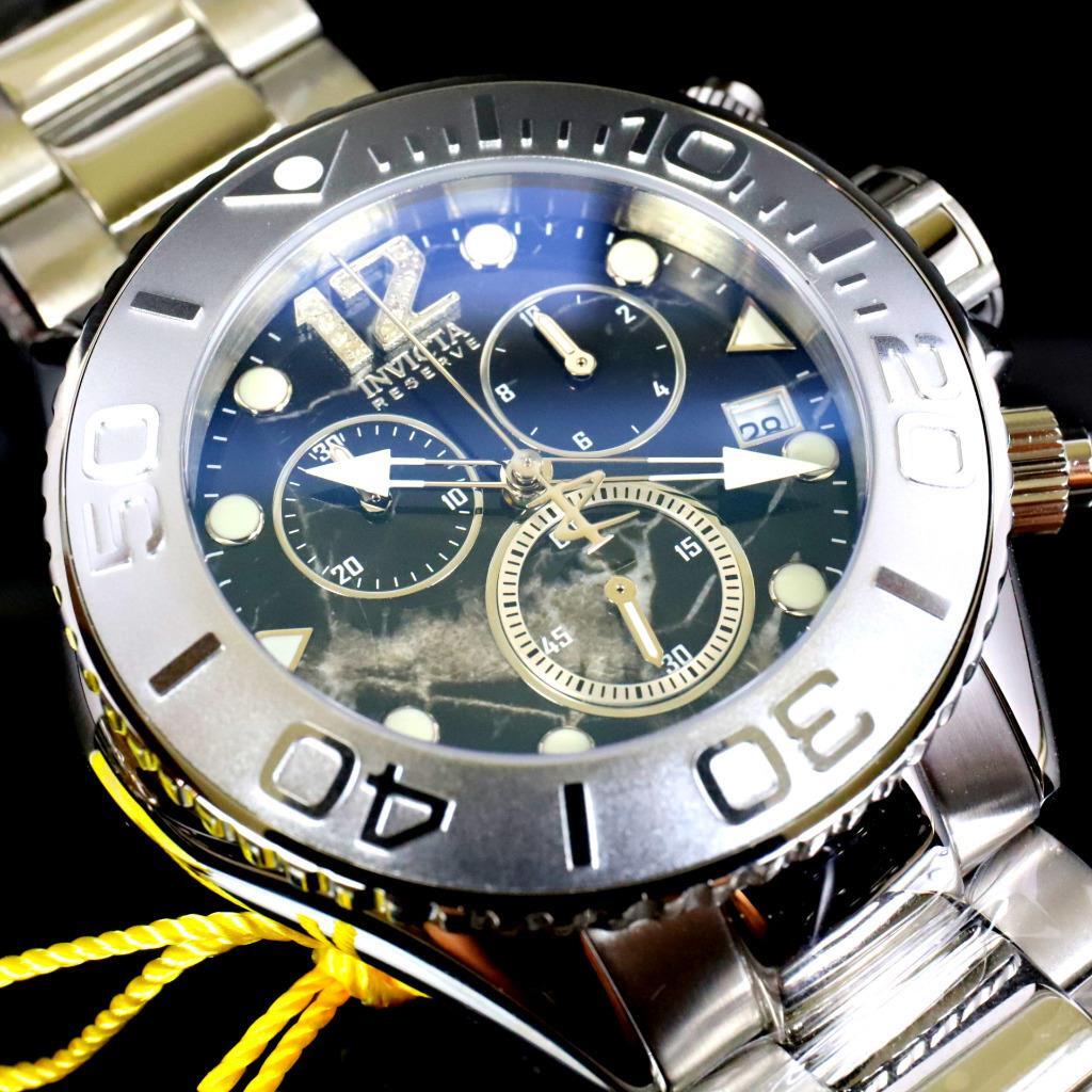 Invicta Masterpiece Reserve Grand Diver Black Marble Diamond Swiss ETA Watch