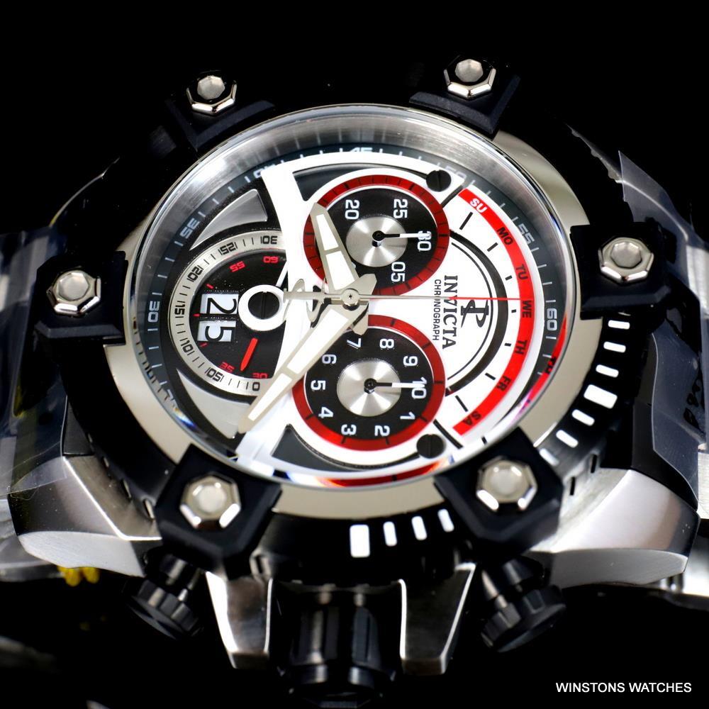 Invicta Reserve Grand Octane 63mm Steel Swiss Mvt Chronograph Black Watch New