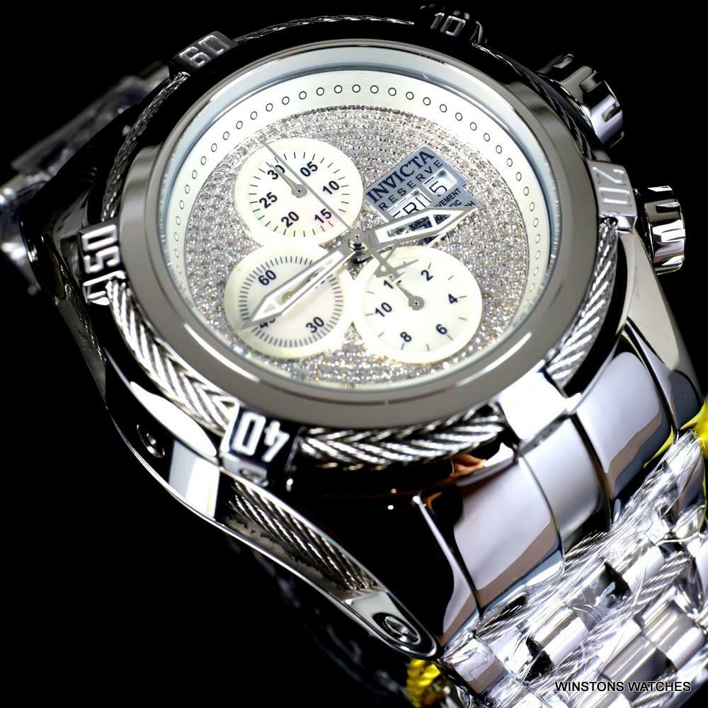 Invicta Reserve Bolt Zeus Diamond Swiss Automatic SW500 Mvt Steel Watch 52mm New