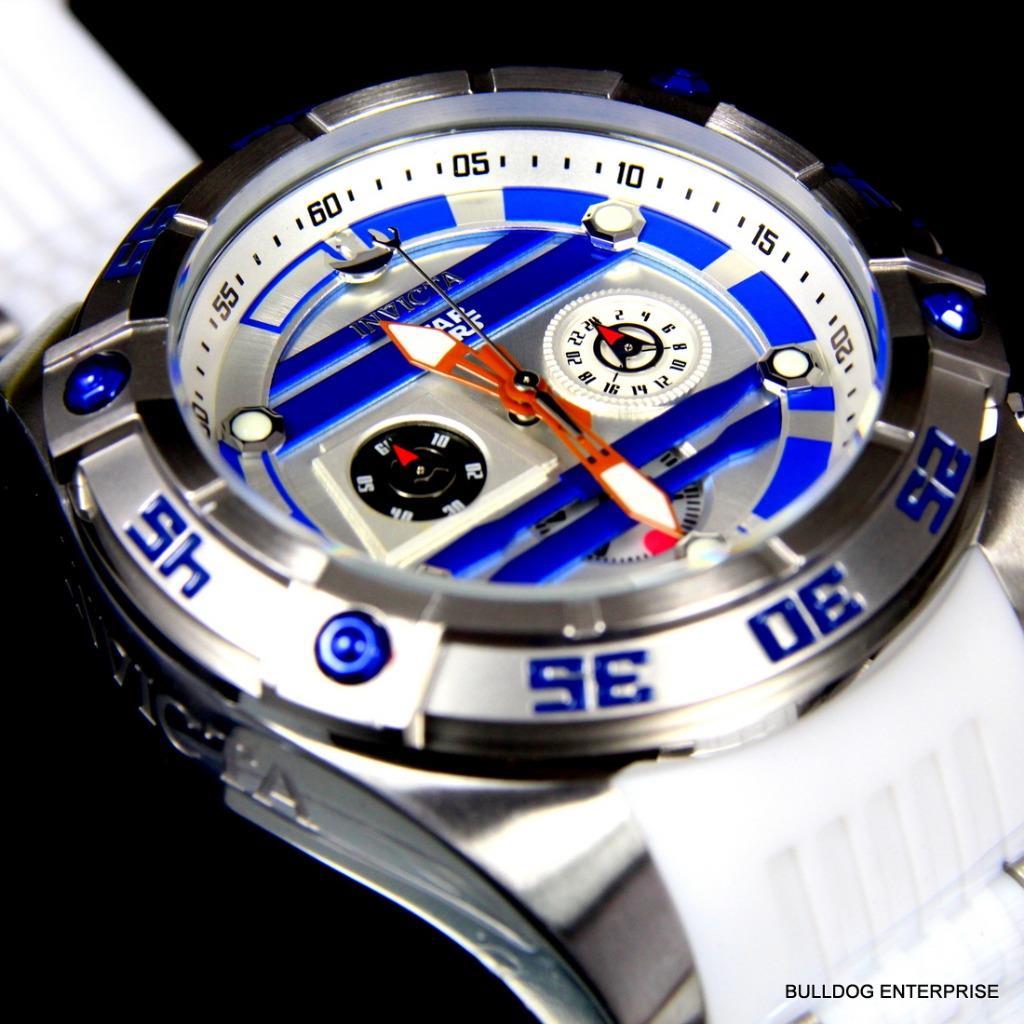 Invicta R2D2 Star Wars Chronograph Limited Edition White 52mm Silicone Watch New