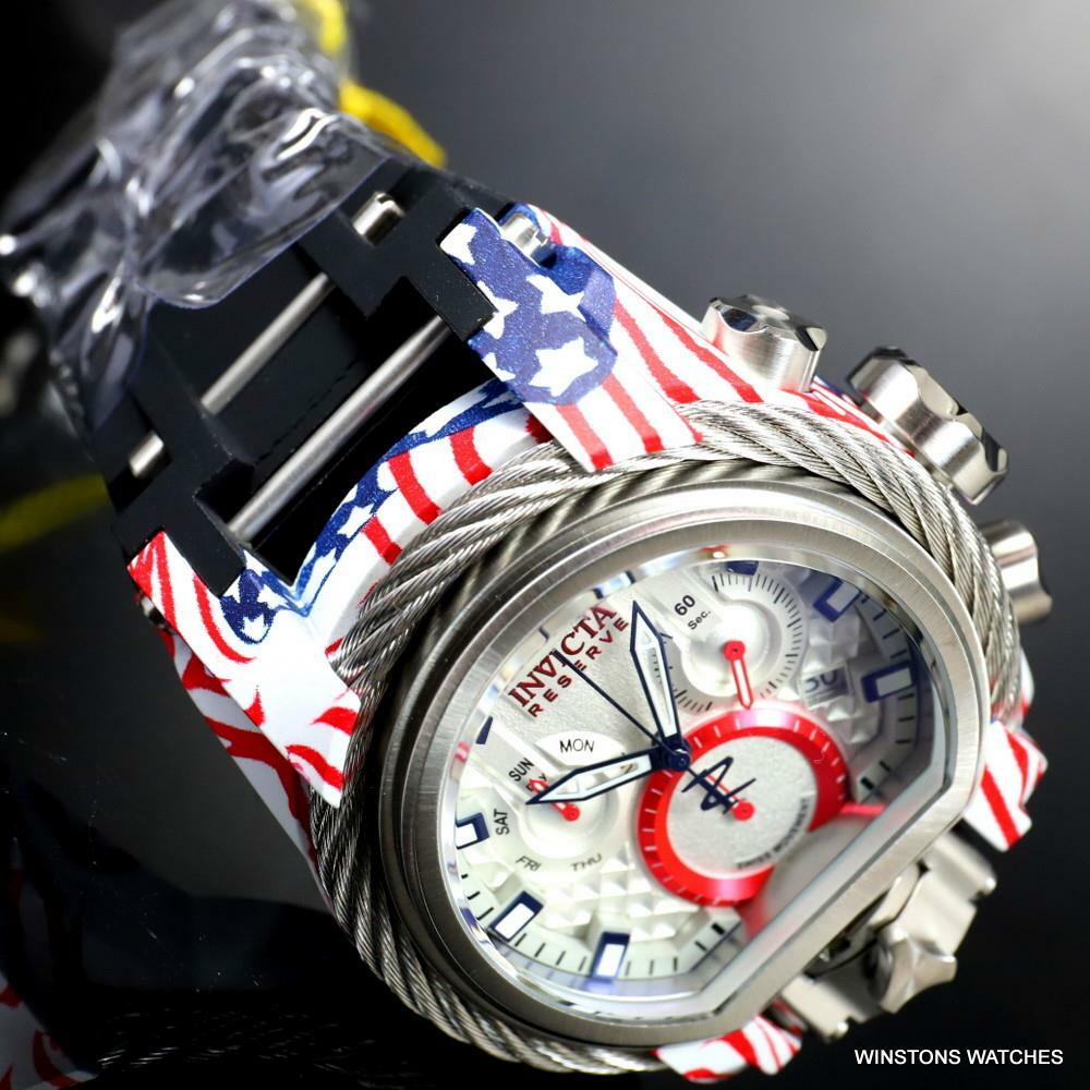 Invicta Reserve Bolt Zeus Magnum USA Flag Graffiti Swiss Mvt Watch 52mm New