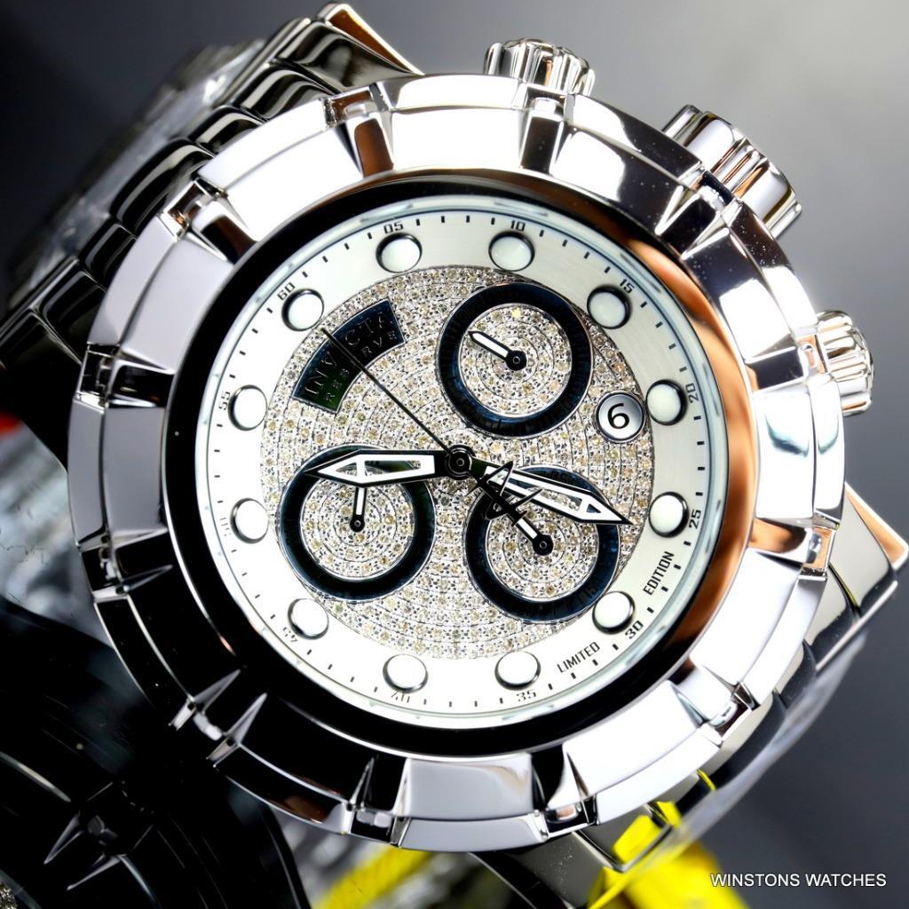 Invicta Grand S1 Rally 1.08CTW Diamond Chrono Swiss Mvt 54mm Steel LE Watch New