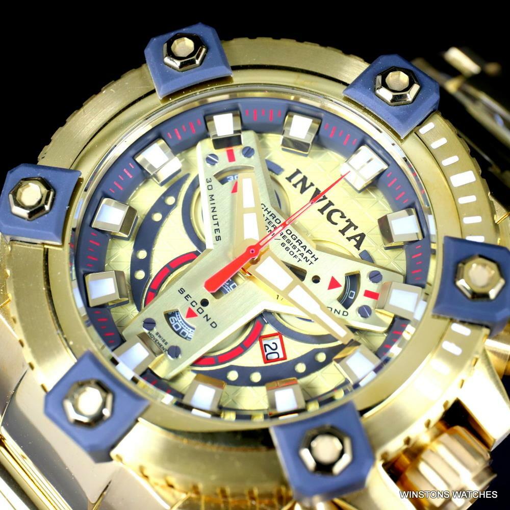 Invicta Grand Octane Coalition Forces 63mm Gold Plated Swiss Mvt Watch New