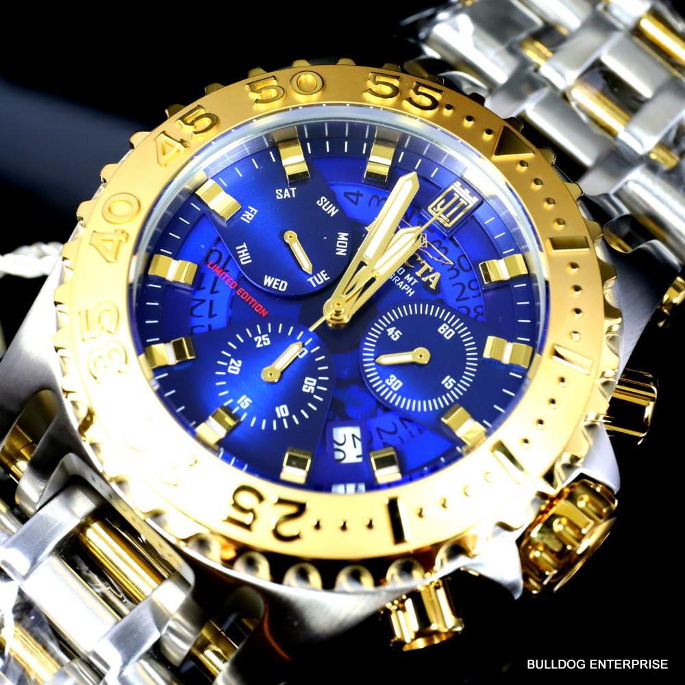 Invicta Jason Taylor Chaos 50mm 2 Tone Steel Blue Chronograph 50mm Watch New