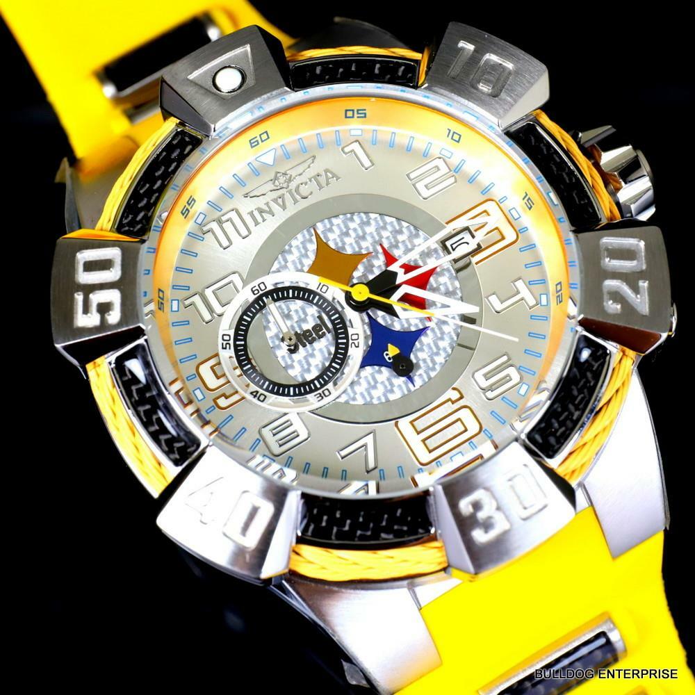 Invicta NFL Pittsburgh Steelers Bolt Next Gen Chronograph Red Watch 52mm New