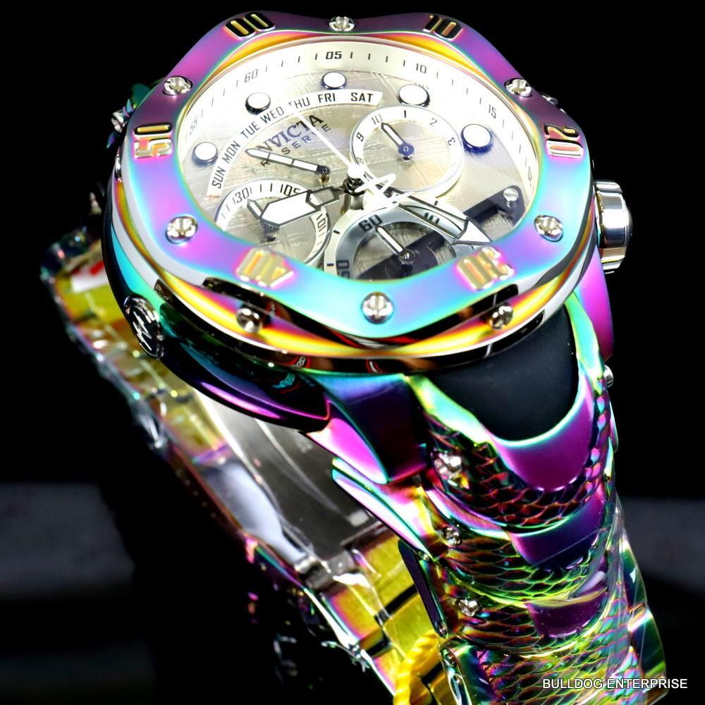 Invicta Reserve Kraken Meteorite Swiss Ronda 5040.N Iridescent Steel Watch New