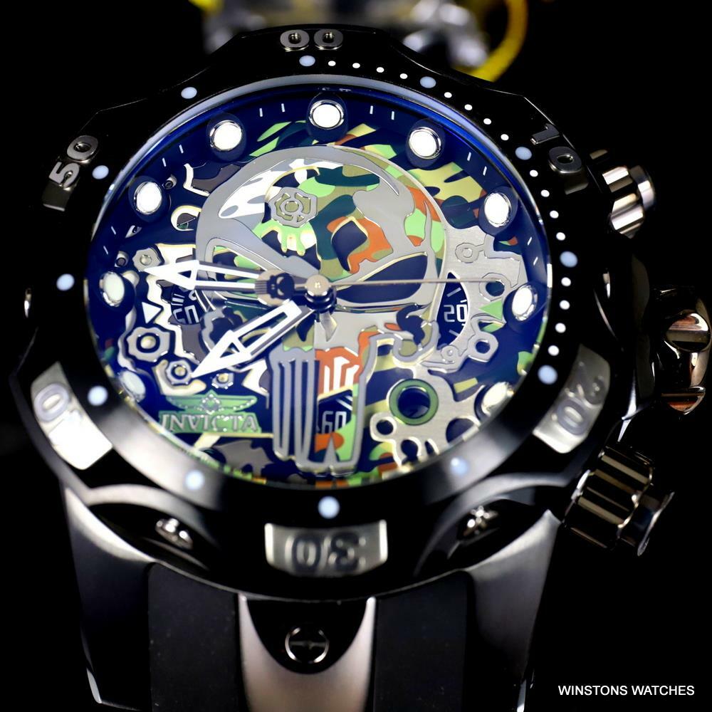 Invicta Marvel Punisher Venom Gen III Camouflage Skull Black Watch 52mm New