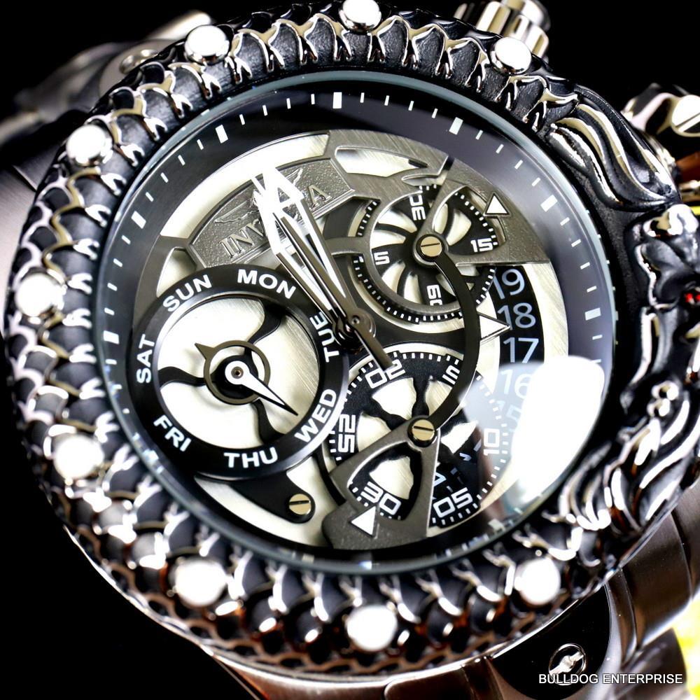 Invicta Venom Subaqua Dragon Scale Stainless Steel Guntmetal 52mm Watch New