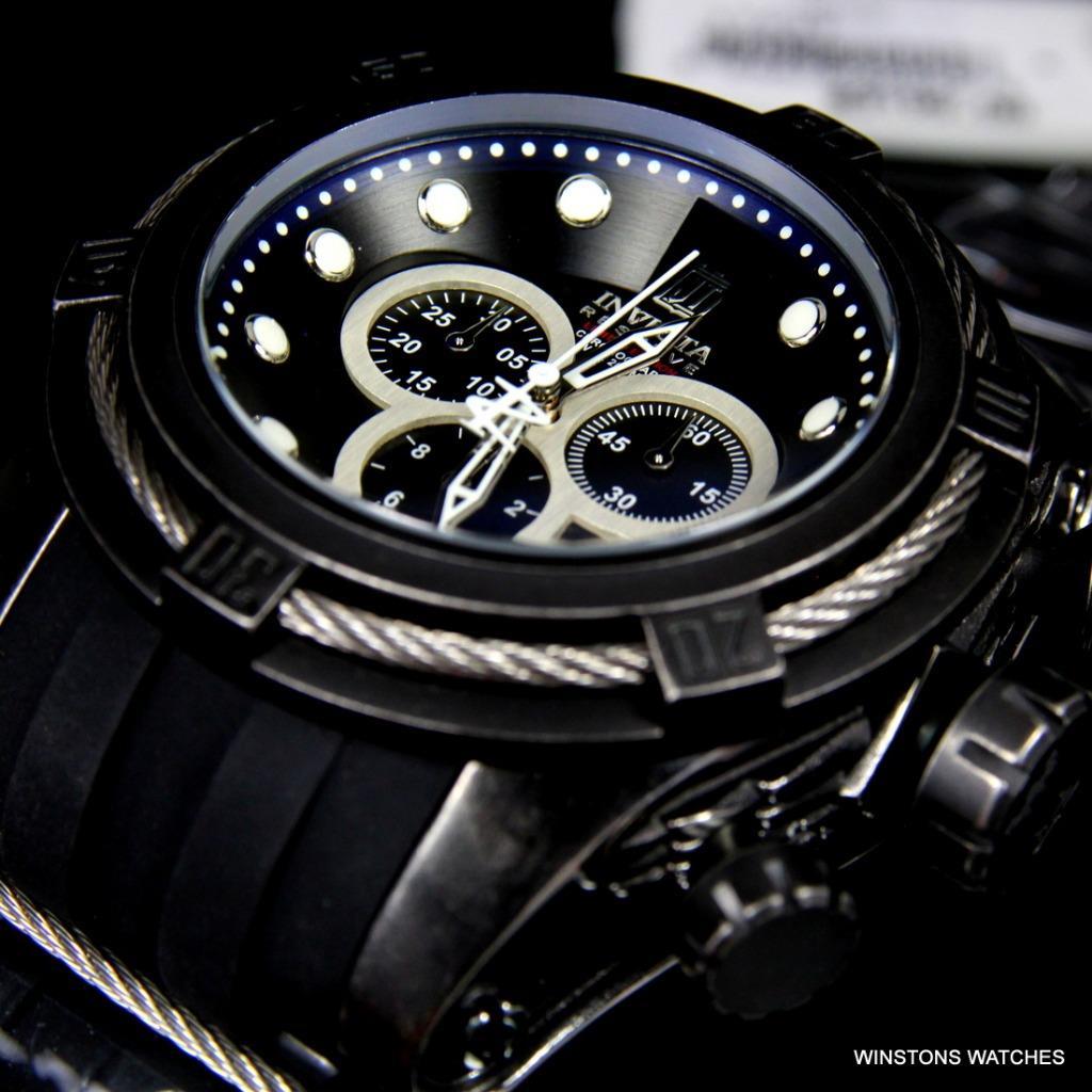 Invicta JT Reserve Bolt Zeus Swiss Made Chrono 52mm Black Distressed Watch New