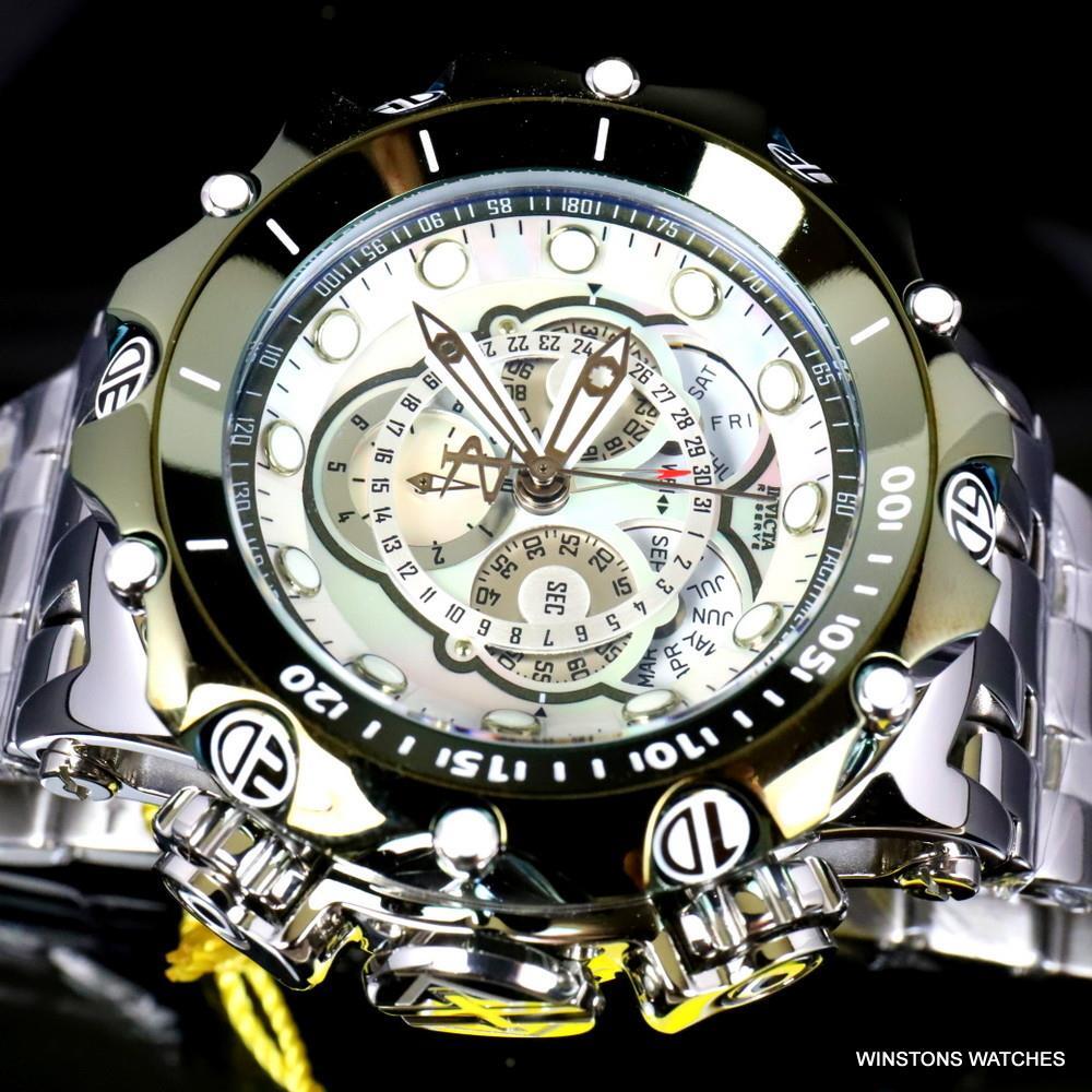 Invicta Reserve Venom Fusian Hybrid Swiss Master Calendar Steel Green Watch New