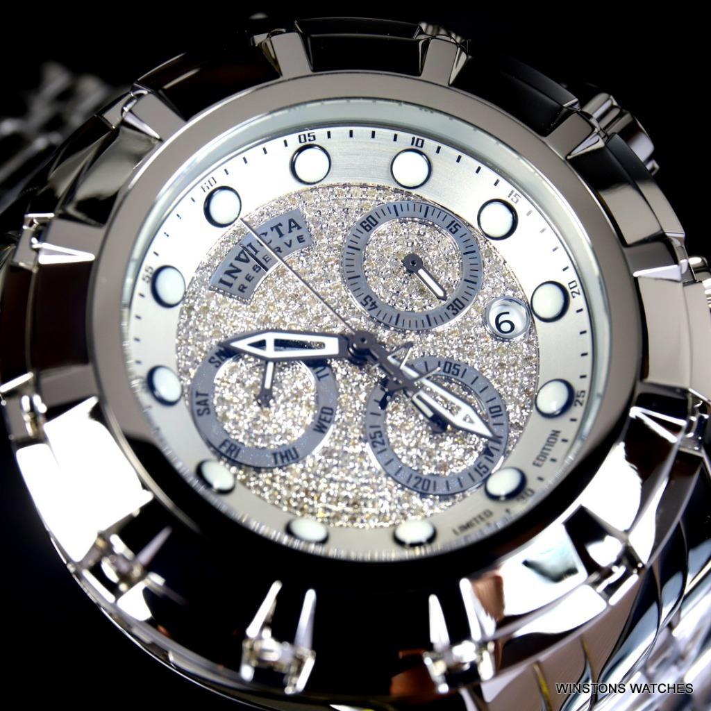 Invicta Grand S1 Rally 1.08CTW Diamond Chrono Swiss Mvt 54mm Steel LE Watch New