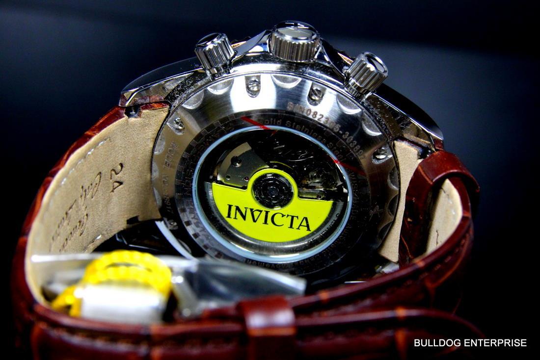 Invicta Reserve Pro Diver Swiss Made Automatic Sellita SW500 Brown Leather New
