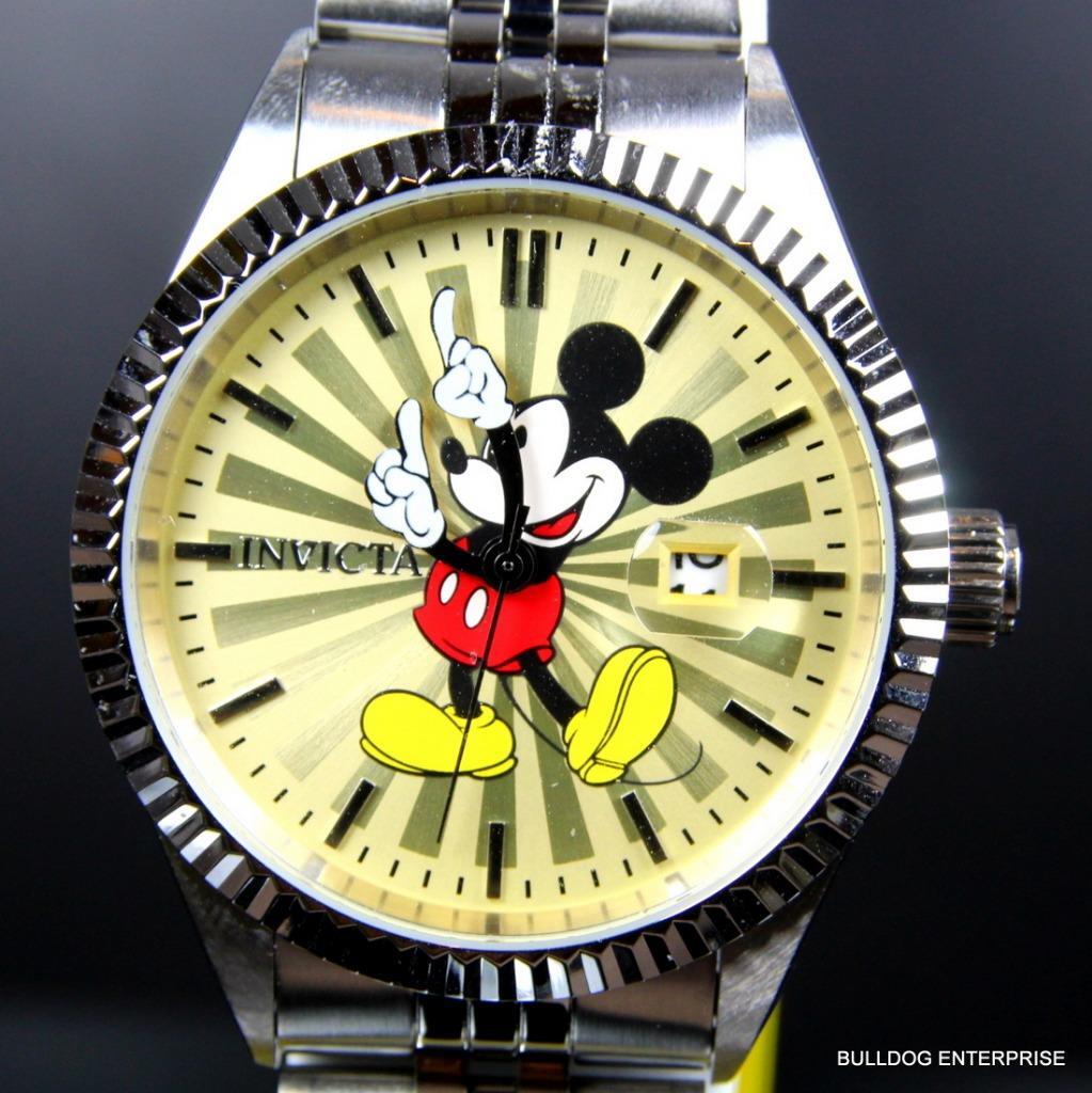Invicta Disney Mickey Mouse Stainless Steel Champagne Limited Edition Watch New