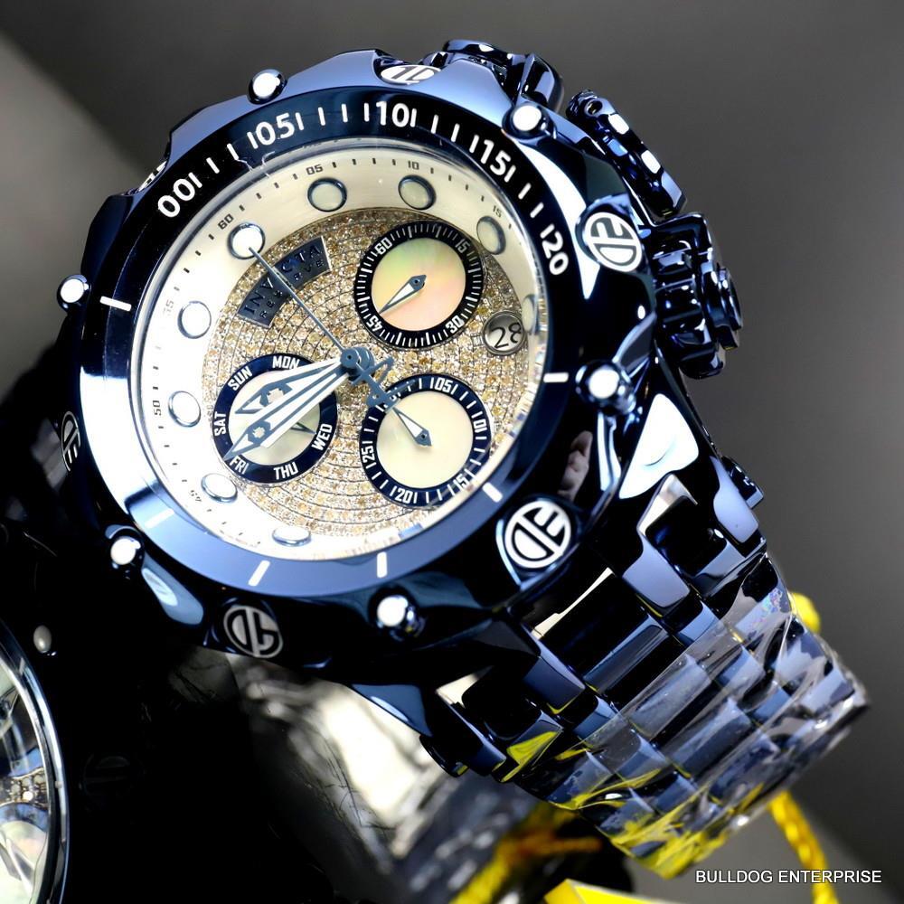 Invicta Reserve Venom Hybrid Fusion .70 CTW Diamond Swiss Blue Steel Watch New
