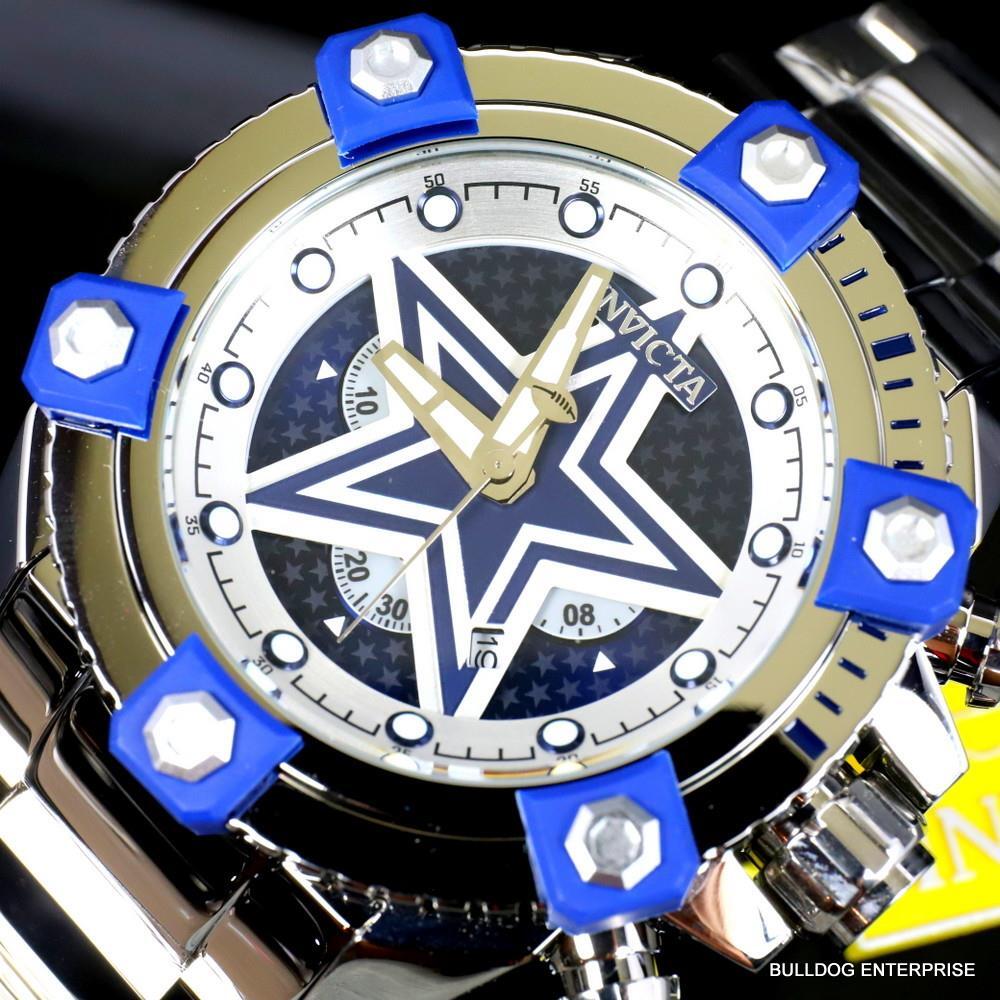 Invicta NFL Dallas Cowboys Grand Octane 63mm Stainless Steel Chrono Watch New