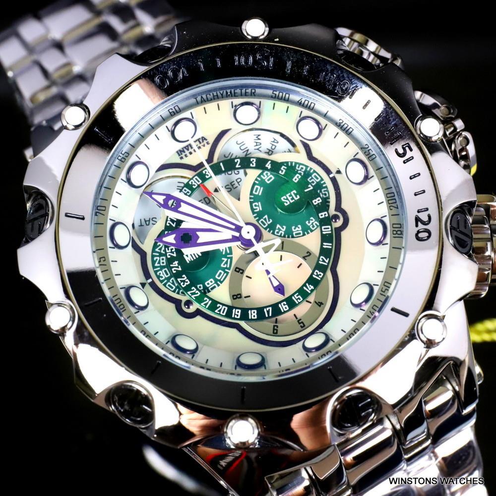Invicta Reserve Venom Fusian Hybrid Swiss Master Calendar Steel Green Watch New