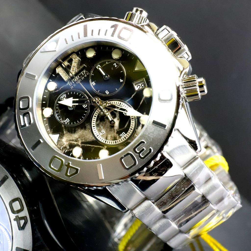 Invicta Masterpiece Reserve Grand Diver Black Marble Diamond Swiss ETA Watch