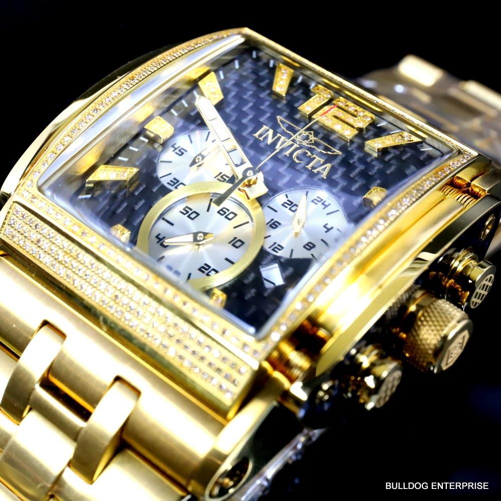 Invicta Speedway The Beast 1.47 CTW Diamond Gold Plated Steel 47mm Watch New
