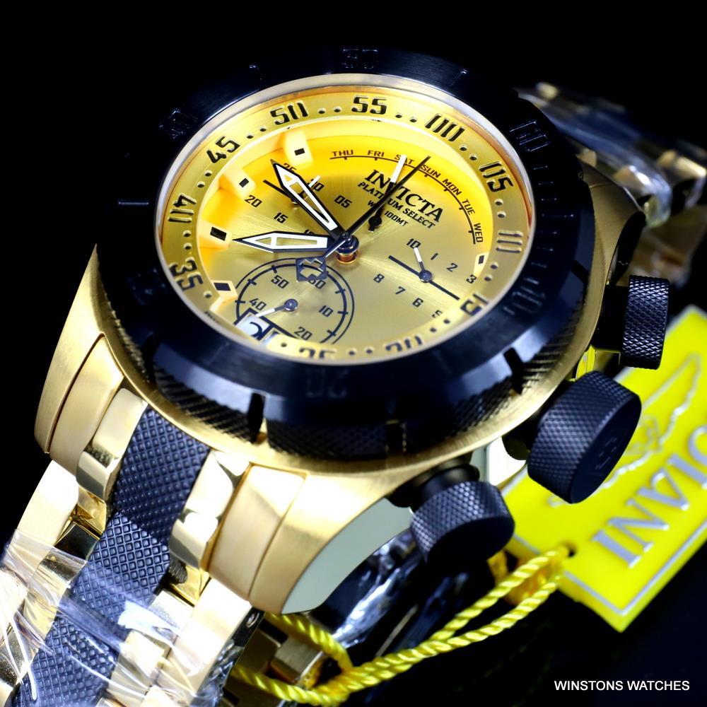 Invicta Platinum Select Coalition Forces Swiss Made Gold Plated Watch 50mm New