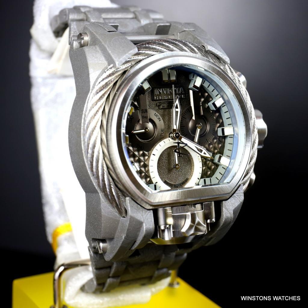 Invicta Reserve Bolt Zeus Magnum Hydroplated Gray Steel 52mm Swiss Mvt Watch New