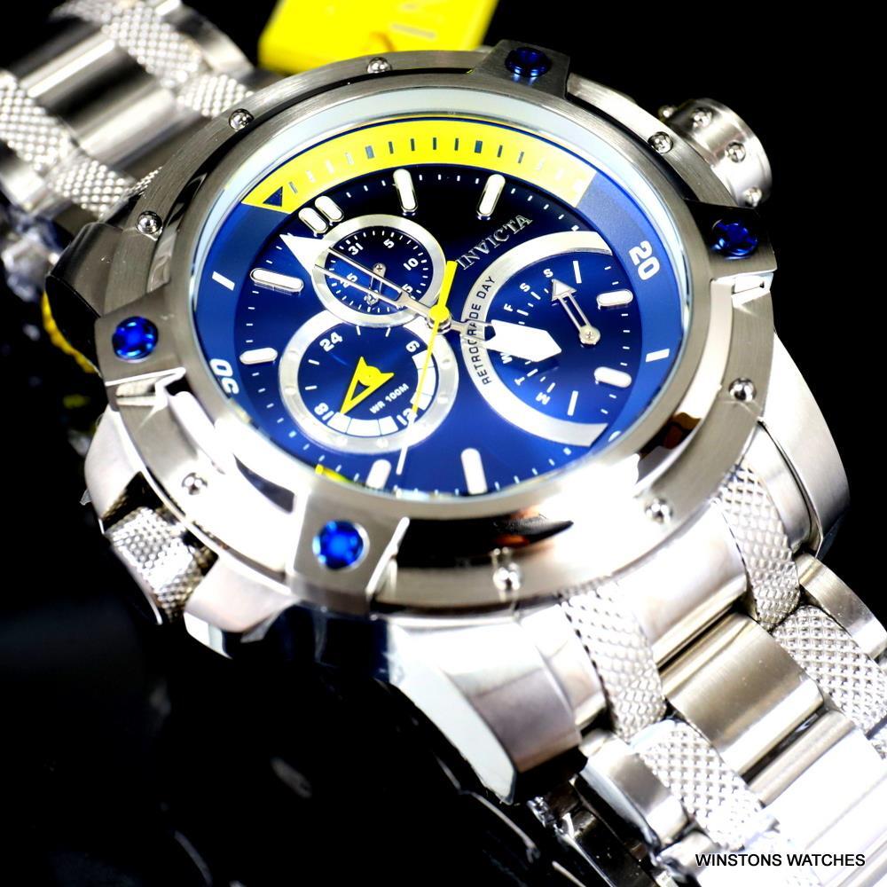 Invicta Coalition Forces Multi Function Stainless Steel Blue 52mm GMT Watch New