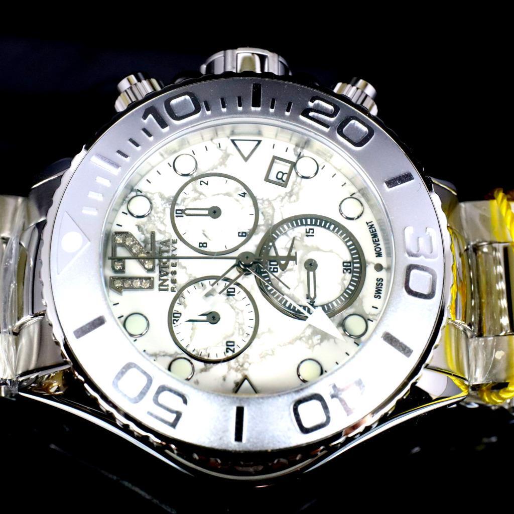 Invicta Masterpiece Reserve Grand Diver Howlite Steel Swiss ETA Diamond Watch