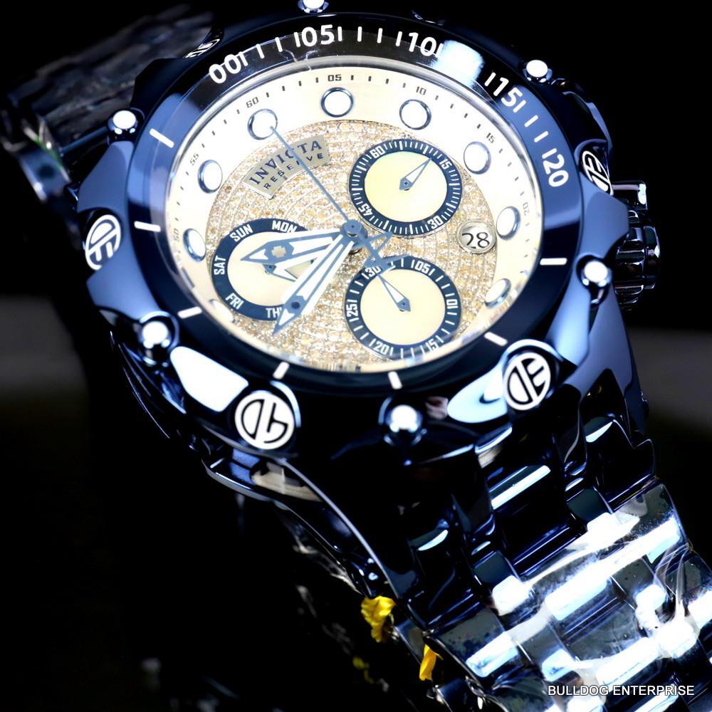 Invicta Reserve Venom Hybrid Fusion .70 CTW Diamond Swiss Blue Steel Watch New