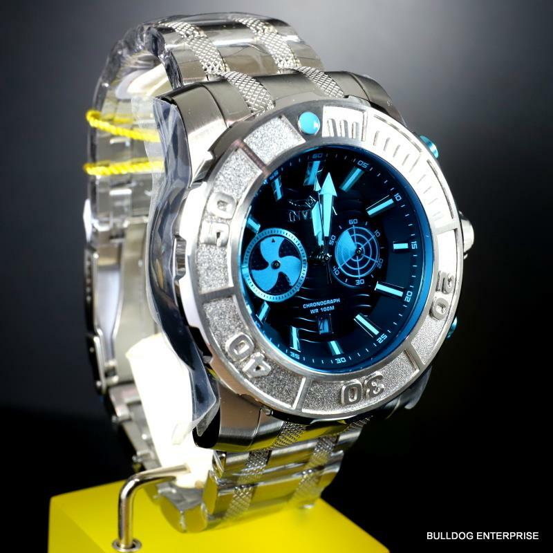 Invicta Coalition Forces Sonar Radar Stainless Steel Blue 58mm Chronograph New