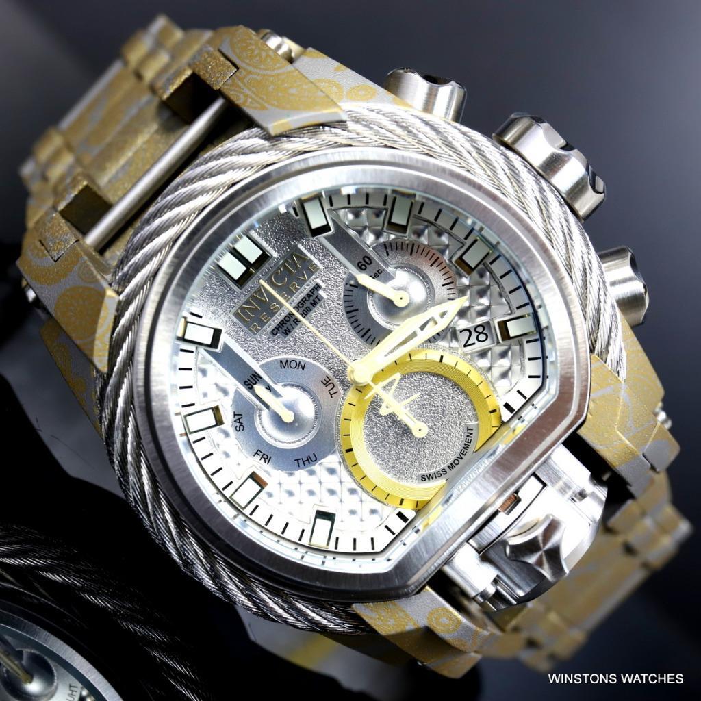 Invicta Reserve Bolt Zeus Magnum Hydroplated Steel 52mm Swiss Mvt Watch New