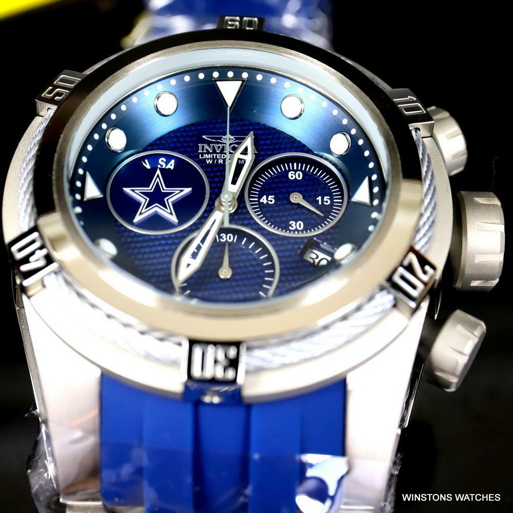 Invicta NFL Bolt Zeus Dallas Cowboys Chronograph Swiss Mvt Blue 52mm Watch New