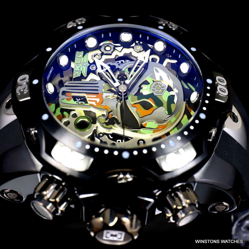 Invicta Marvel Punisher Venom Gen III Camouflage Skull Black Watch 52mm New