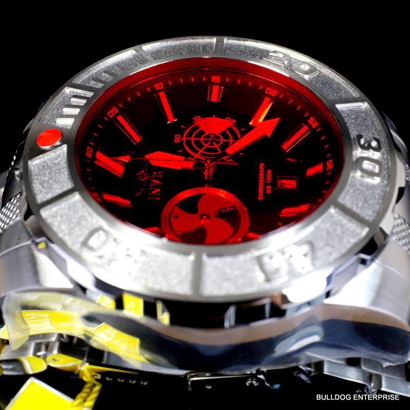Invicta Coalition Forces Sonar Radar Stainless Steel Red 58mm Chronograph New