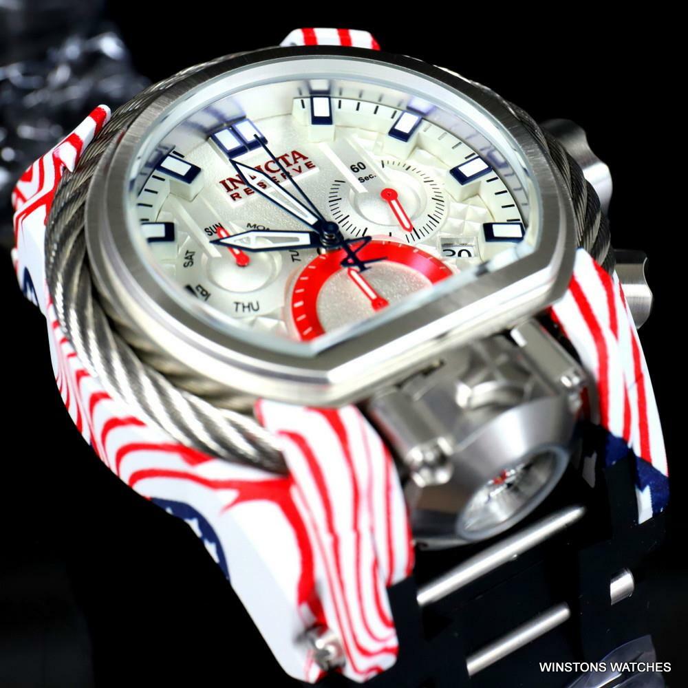 Invicta Reserve Bolt Zeus Magnum USA Flag Graffiti Swiss Mvt Watch 52mm New
