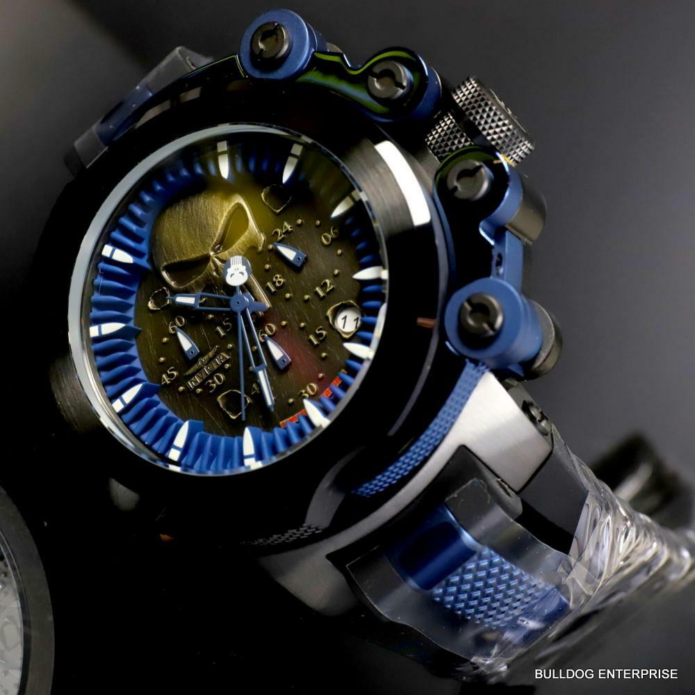 Invicta Marvel Punisher Coalition Forces Trigger 56mm Blue Black Watch New