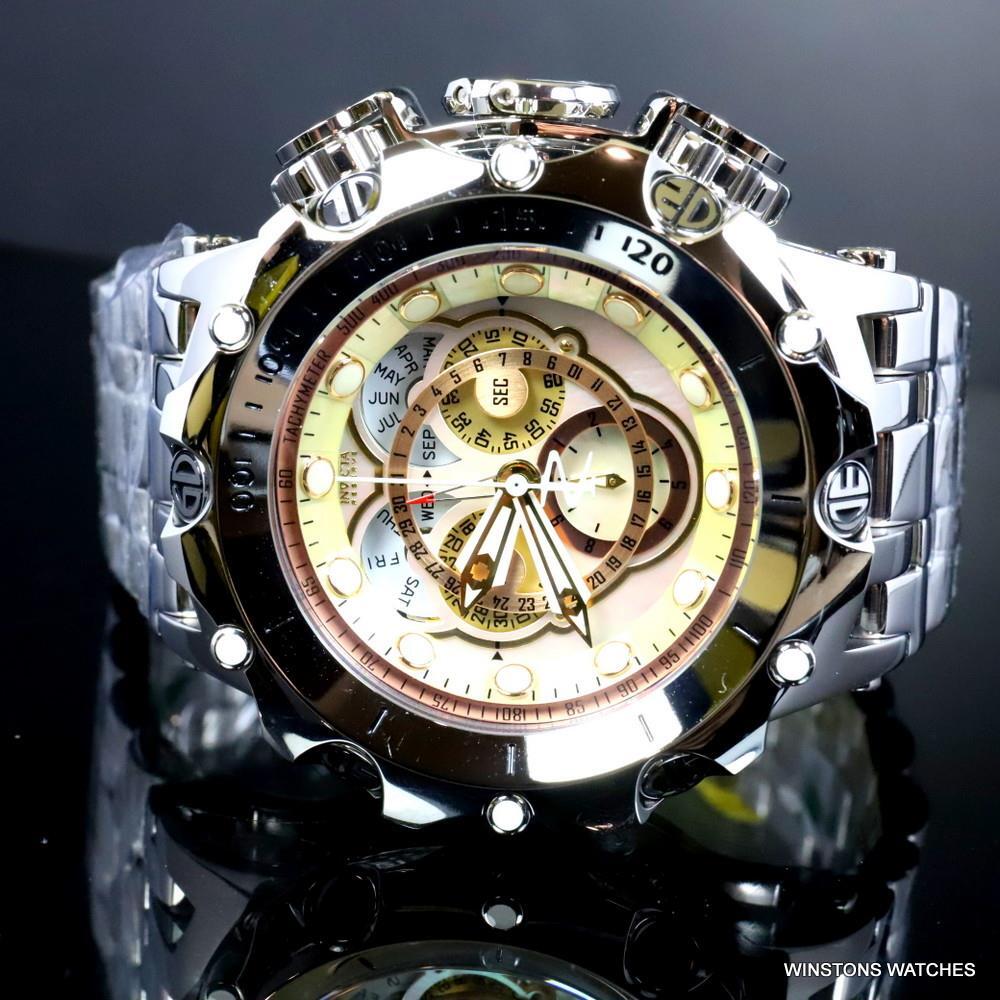 Invicta Reserve Venom Fusian Swiss Master Calendar Steel Gold Tone Watch New