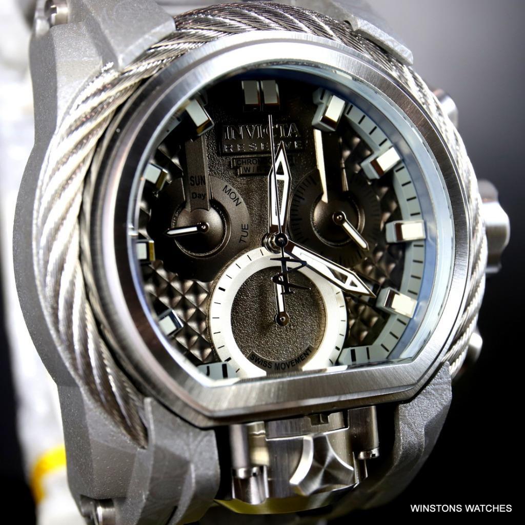 Invicta Reserve Bolt Zeus Magnum Hydroplated Gray Steel 52mm Swiss Mvt Watch New