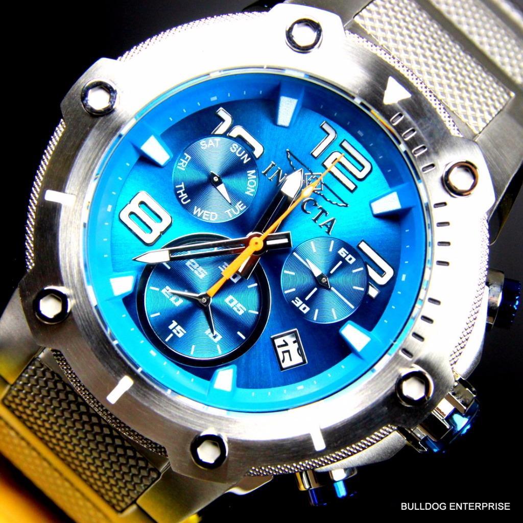 Invicta Speedway XL Teal Blue Stainless Steel Chronograph Swiss Parts Watch New