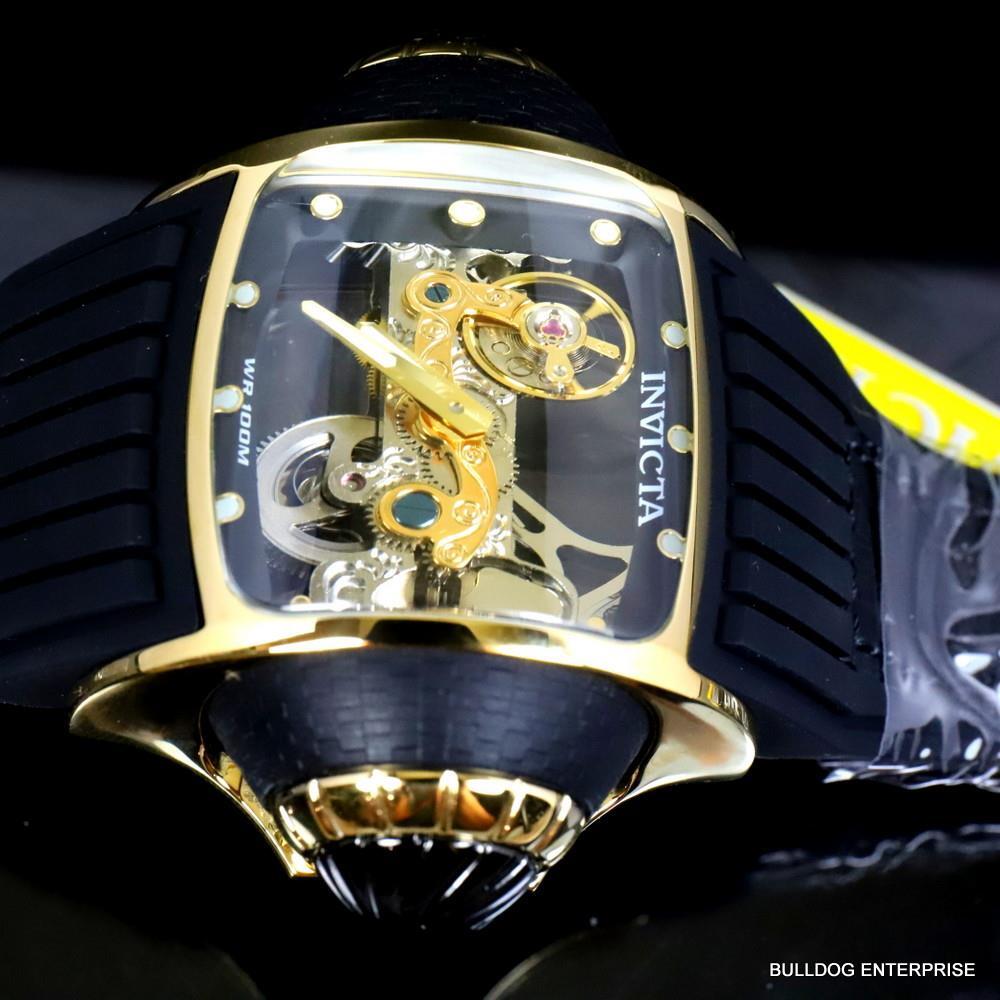 Invicta Vintage Ghost Bridge Automatic Clear Skeletonized Gold 68mm Watch New
