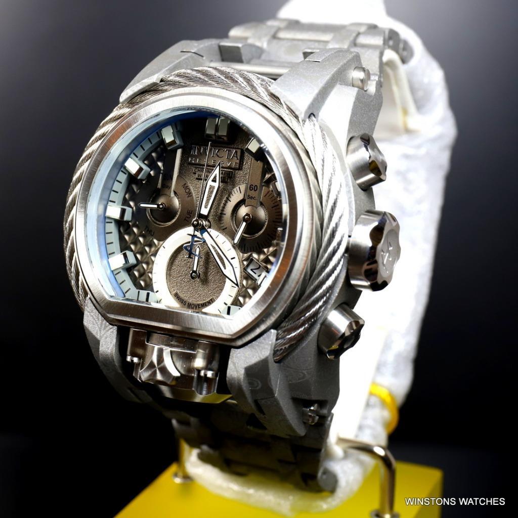 Invicta Reserve Bolt Zeus Magnum Hydroplated Gray Steel 52mm Swiss Mvt Watch New
