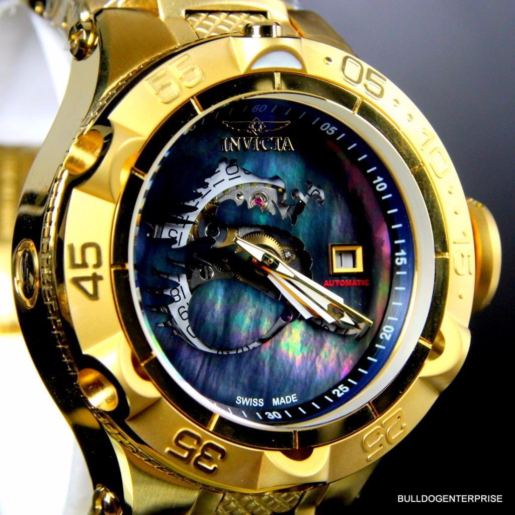 Invicta Subaqua Noma V Swiss Made Gold Plated Dragon Automatic SW200 Watch New
