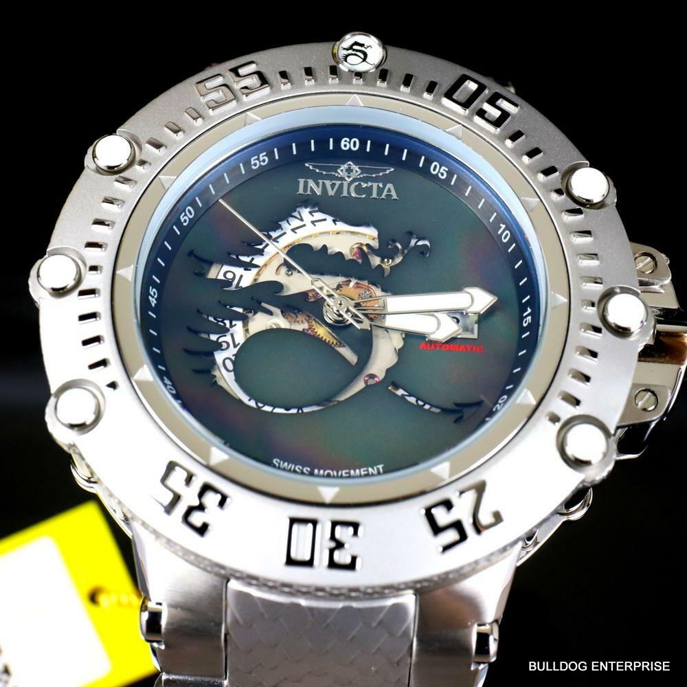 Invicta Subaqua Noma VII Black MOP Dragon Swiss Automatic R150 Watch 52mm New