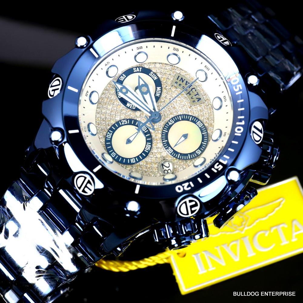 Invicta Reserve Venom Hybrid Fusion .70 CTW Diamond Swiss Blue Steel Watch New