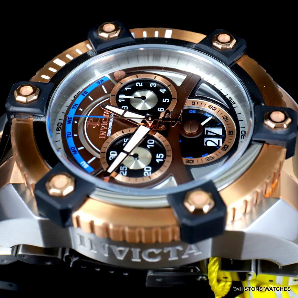 Invicta Reserve Grand Octane 63mm Rose Gold Two Tone Steel Swiss Mvt Watch New